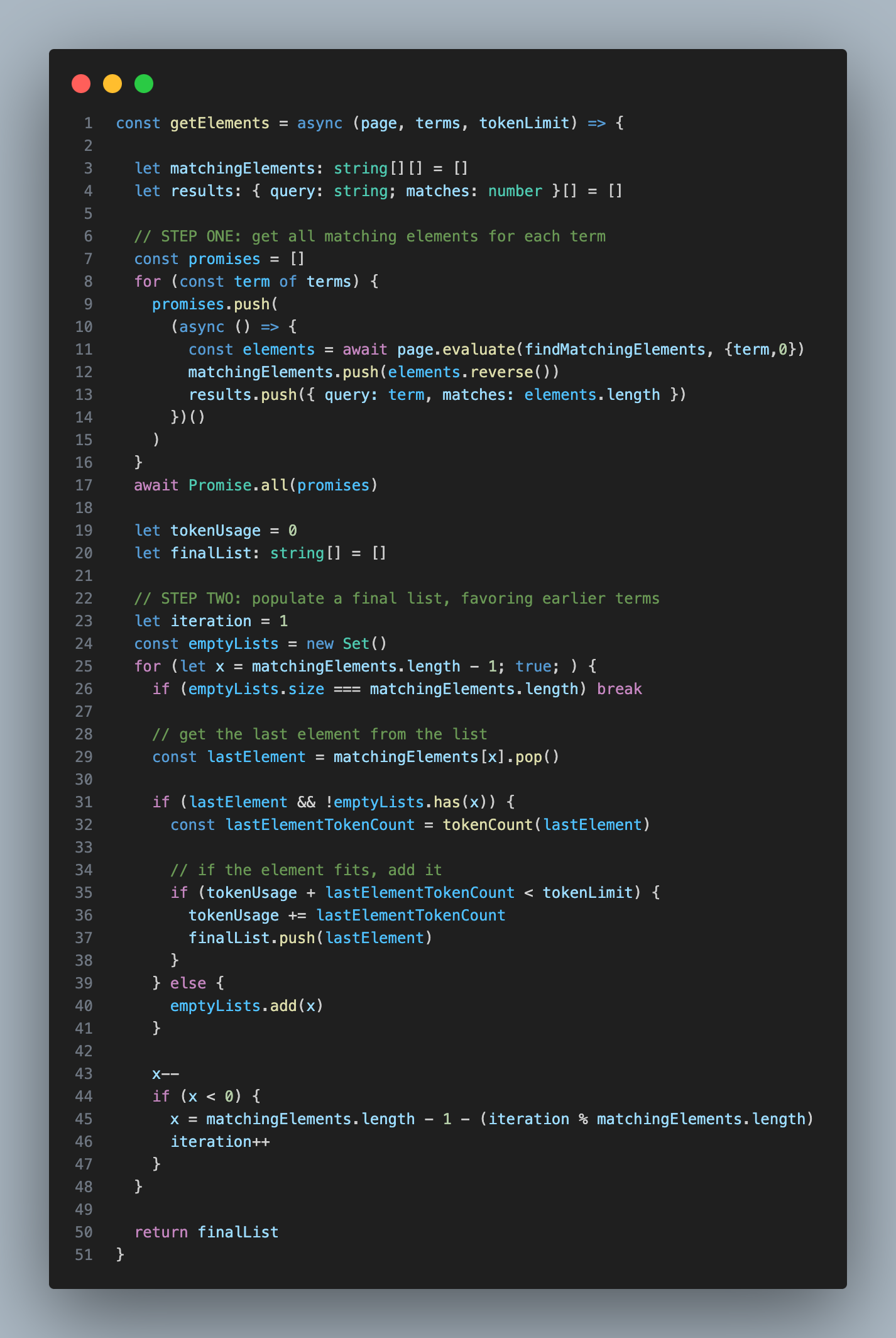 Get Elements Algorithm