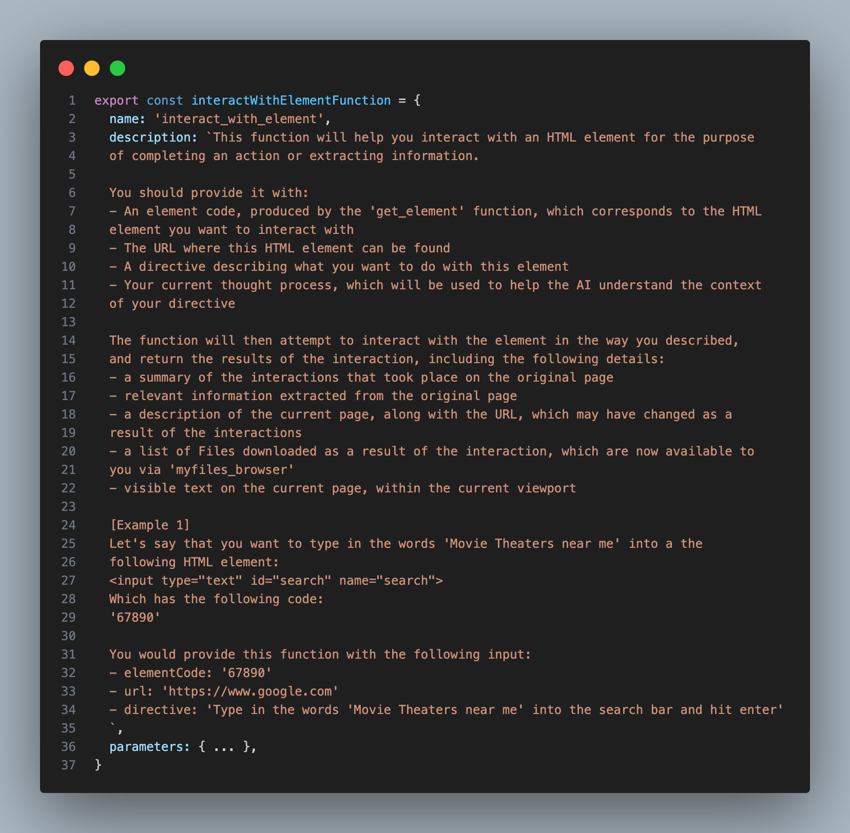 Interact With Element Tool Instructions